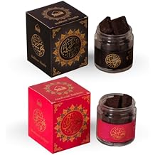 Bakhoor Nashwan & Sheeba Yemeni Oud Bakhoor |2 x 40 gram Jars Authentic Arabic Oudh Incense Bakhour | Perfect for Prayer Time & Gifting for Muslim Men & Women | for Charcoal and Electric Burner