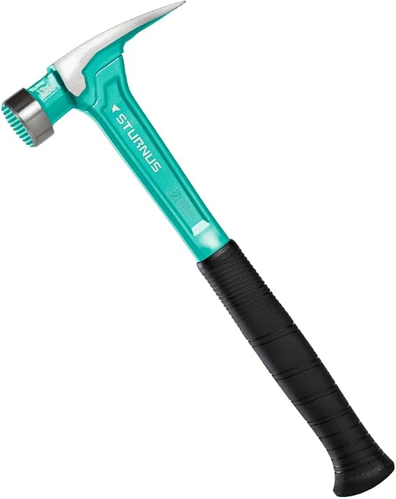 Sturnus Turquoise 13oz Velocity Rip Claw Hammer 13oz, Lightweight Aluminum & Ergonomic, Pro-Grade with Anti-Vibration Grip (Milled Head, Short Handle)