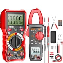 Multimeter with Clamp Meter NCV, Backlight, AC/DC Voltage/Current, Capacitance, Resistance, Diode, Continuity, Frequency Tests, Includes Case for Home & Automotive Use