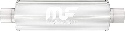 MagnaFlow Performance Exhaust Muffler 12646: 2.52.5 InletOutlet, 6x6x18 Round, Stainless Steel, Satin Finish