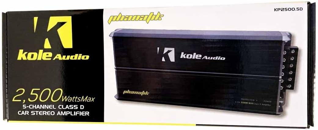 Kole Audio KP2500.5D 2500W 最大5チャンネル クラスD コンパクトカーオーディオアンプ