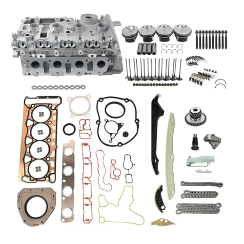 Engine Cylinder Head 23mm Piston Set Timing Chain Kit Replacement for 2009-2015 Audi A4 A6 2.0 TFSI Part# 06H103064L, 06H109469T, 06H109469AD, 06H107065DM