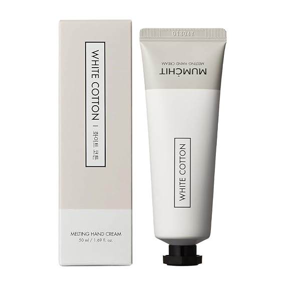 Melting Hand Cream White Cotton Scented 1.69 fl oz 4 Fresh Scents, Non-Greasy, Fast Absorbing, Moisturizing, Travel Friendly