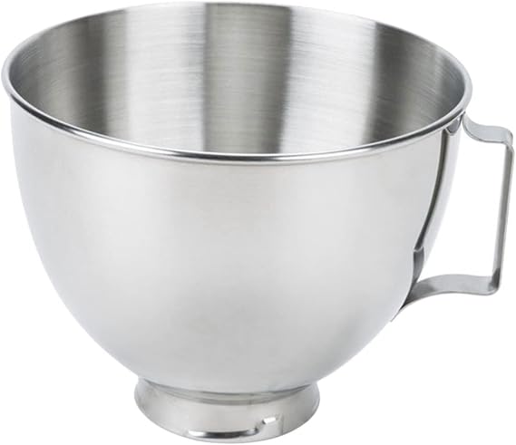 Stainless Steel Mixer Bowl Replacement for Capacity for Mixing Batters and Dough Dishwasher Safe Comfortable Handle for Easy Pouring Compatible with Mixer Accessories
