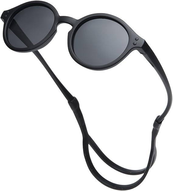 Pro Acme Cute Round Polarized Baby Sunglasses with TPEE Strap, Flexible Rubber for Toddler Newborn Ages 0-36 Months
