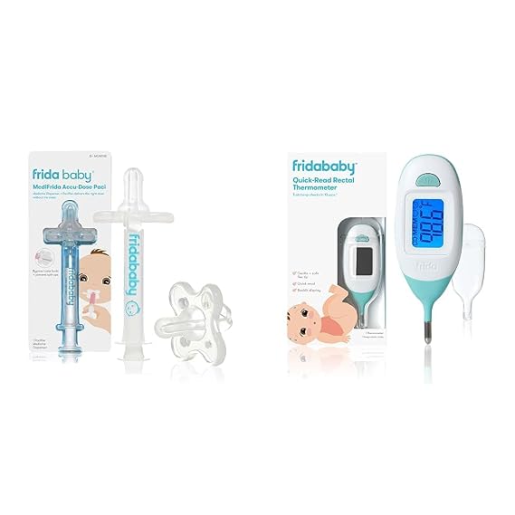 Frida Baby Medi Frida The Accu-Dose Pacifier Baby Medicine Dispenser & Quick-Read Digital Rectal Thermometer