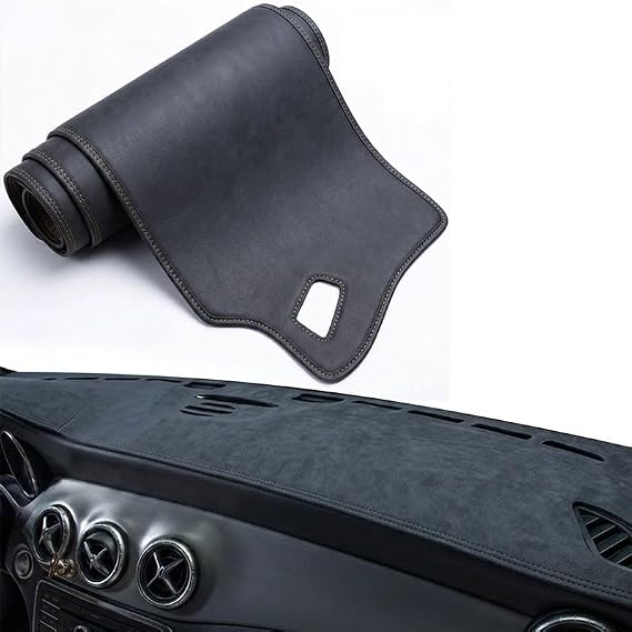 Dashboard Cover Mat for Mercedes-Benz CLS 2010 2011 2012 2013 2014 2015 2016 2017, Dash Mat Sunshade Heat Insulation Protector, Dash Cover with Speaker Vent Cutouts Accessories,A Black