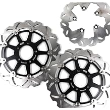 Arashi Front Rear Brake Discs Rotors for Suzuki Hayabusa Gen 1 GSX1300R GSXR 1300 1999-2007, Motorcycle Replacement Accessories Parts Black