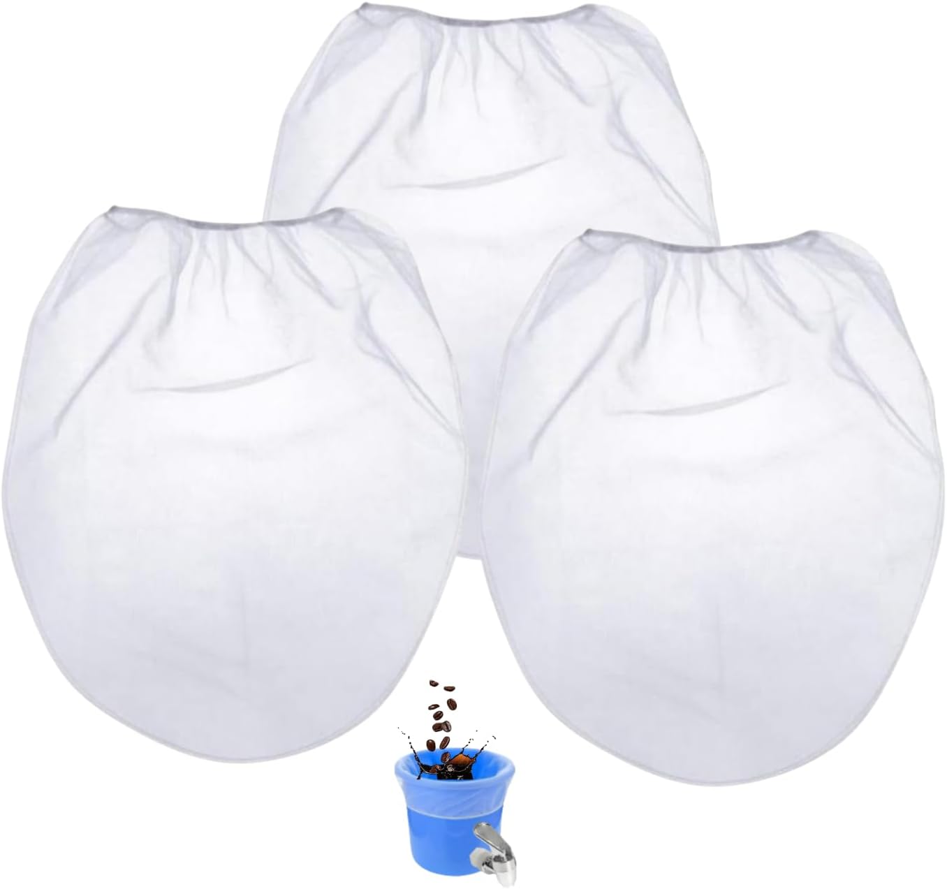 3Pack Cold Brew Coffee Filter Bag Reusable 5 Gallon Coffee Filter Compatible with Toddy Cold Brew System Strainer Bag, for 5 Gallon Commercial Brewers