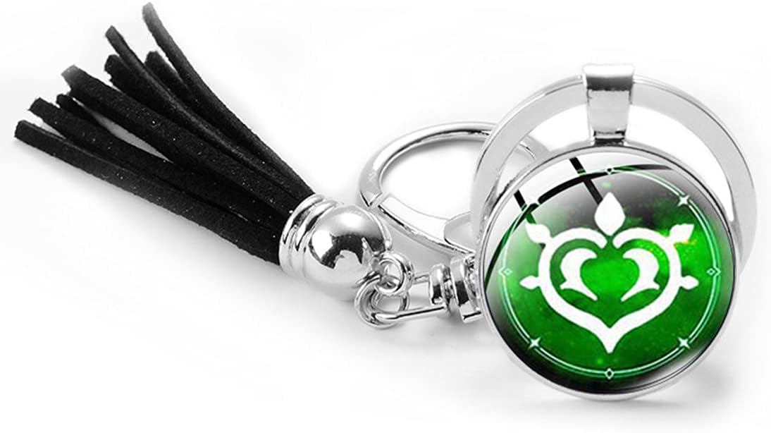 Genshin Impact Vision Keychain,Game Cosplay Keychain Anime Character Keyring Metal Keychains