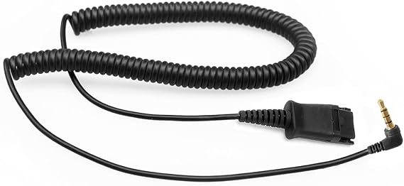 VT 3.5mm-Cable for 4-Pin Plantronic-QD headsets and Smartphones-Mobile - Laptop PC Connected with Single 3.5mm Jack Port (PLT-QD)