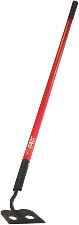 BULLY TOOLS Mason Hoe Tool - 12-Gauge Heavy Duty Garden Hoe with Long Fiberglass Handle for Digging, Spreading & Mixing Concrete, Soil Cultivation, Ideal for Gardening - 100% Made in The USA, 58-Inch