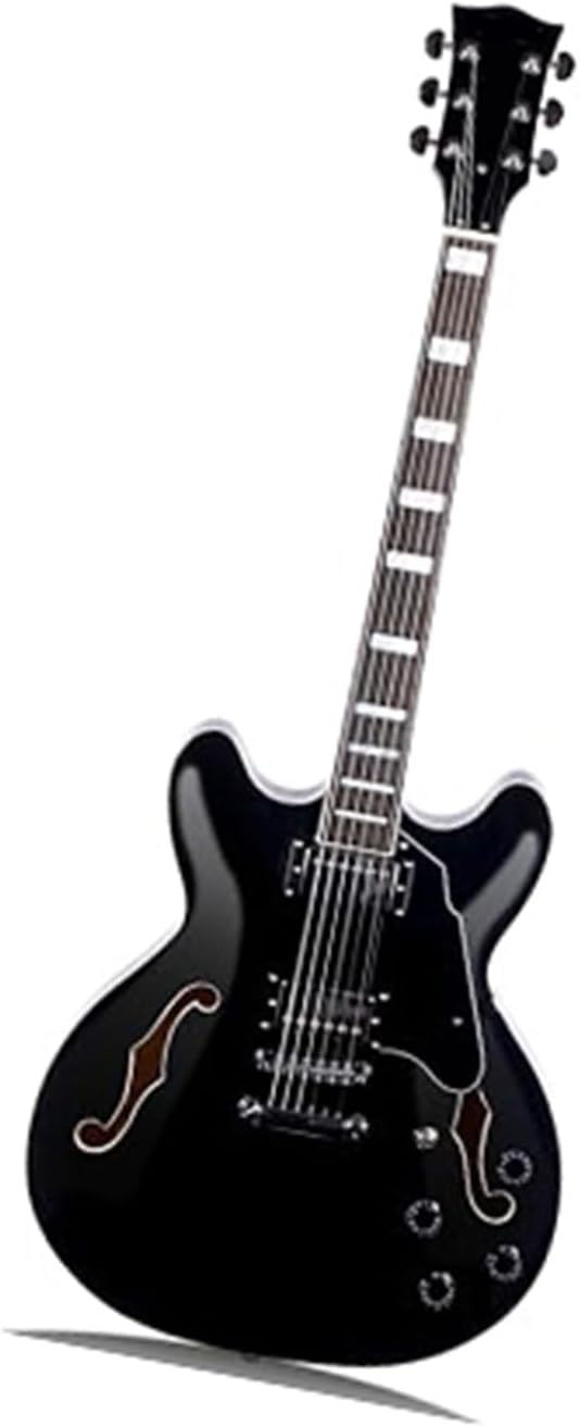 Professional Electric Guitar Maple Neck Electric Guitar Black Semi Hollow Body Hue Coil Pickups With F Hole