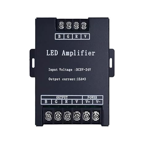 Led Repeater RGB Strip Light Dimmer Amplifier 45A RGB Amplifier for 5050,3528 RGB LED Colorful Strip Light DC5-24V MAX3*15A