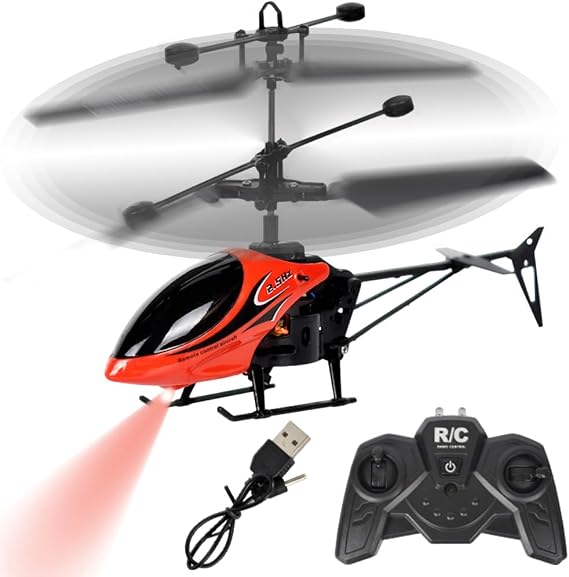Remote Control Helicopter, RC Helicopter with LED, Toy Helicopters, Helicopters for Boys, One Key Take Off Landing, Aircraft Indoor Flying Toy, Ideal Festival Gifts for Boys Adults, Red