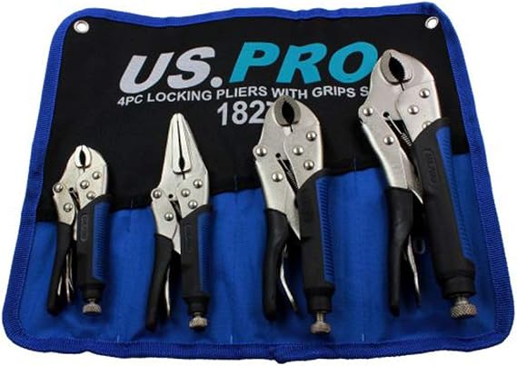 US PRO Locking Pliers 4pc Mole Grips Adjustable Wrench Vice Grips Pliers 1827