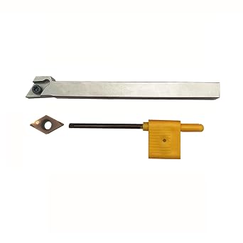 3/8 Indexable Turning Tool Holder with 55 Degrees Rhombic Insert DCGT11 DCGT Finish Turning for Processing Small Parts Stainless Steel Turning Inserts (1pc DCGT110304R-F with 3/8 Holder)