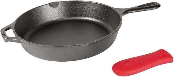 Lodge Pre-Seasoned Cast Iron Skillet with Hot Handle Holder, 10.25 Inches