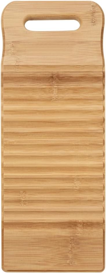 OUNONA 15.7"X5.9" Large Washboard, Hand Washing Board, Laundry Washboard for Hand Washing Clothes, Natural Bamboo S for Laundry, Clothes Scrub Wash Rack Old Fashioned Wash Board for Shirts Clean Home