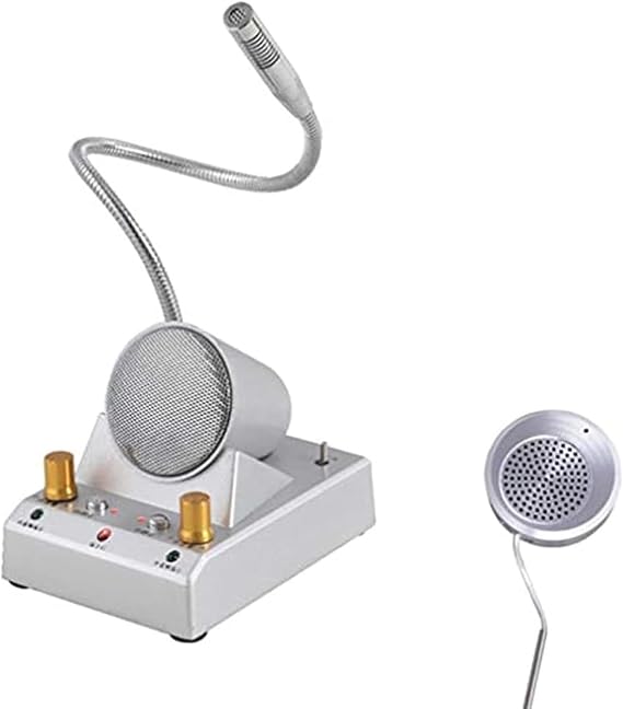 Window Speaker Intercom System, Dual-Way Talk Through Glass Intercom with Noise Reduction & Clear Sound, Two-Way Communication for Bank, Office, Hospital, Counter