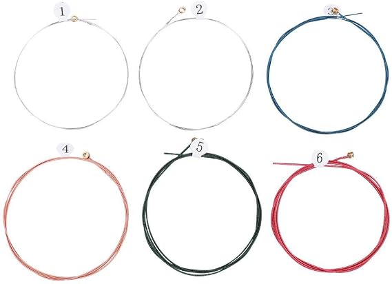 Acoustic Guitar Strings, Premium Phosphor Bronze 6-Pack Set with Clear Balanced Tone Standard Gauge Replacement Strings for Electric and Acoustic Guitars