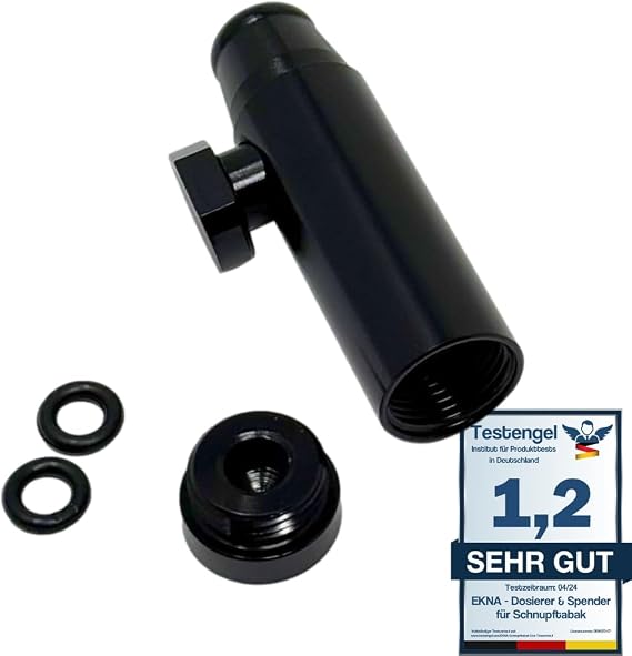 EKNA Snuff Dispenser - Various Colours - Snuff Dispenser Snorter Rocket Dispenser nose (V1 - black) - ideal for a discreet night at a club bar or other places.
