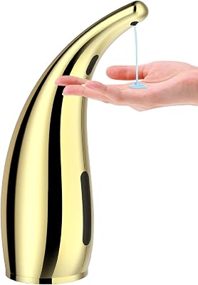 Automatic Soap Dispenser Touchless Modern Minimalist Magnetic Charging Infrared Inductio Kitchen and Bathroom Soap Pump 10oz300ml Gold Golden