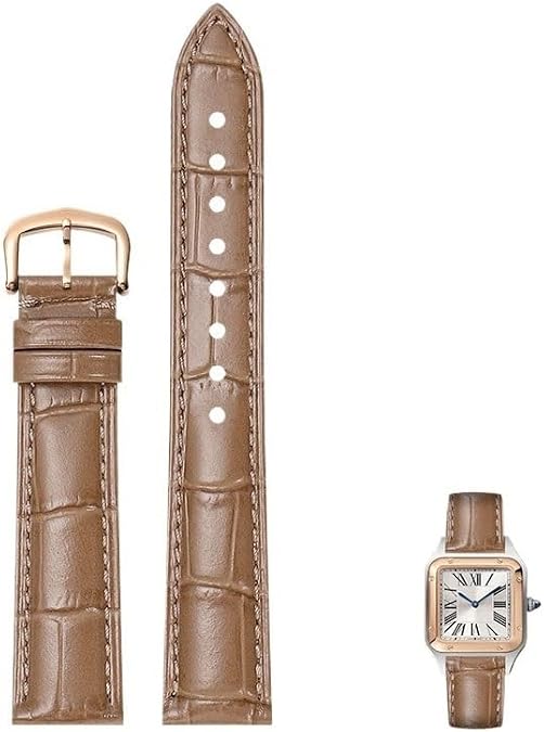 Genuine Leather Watch Straps For Cartier Tank Santos Watcheband With Pin Buckle