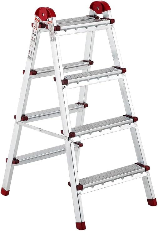 Ayyıldız Çift Çıkışlı Katlanabilir Ev Tipi Merdiven 4+4 Basamak Galvanizli