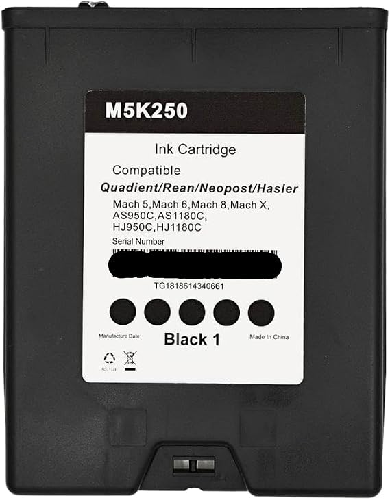 M5K250-N Capacity Tank Compatible with Quadient Formax Hasler Mach Series Printers(Black 2)