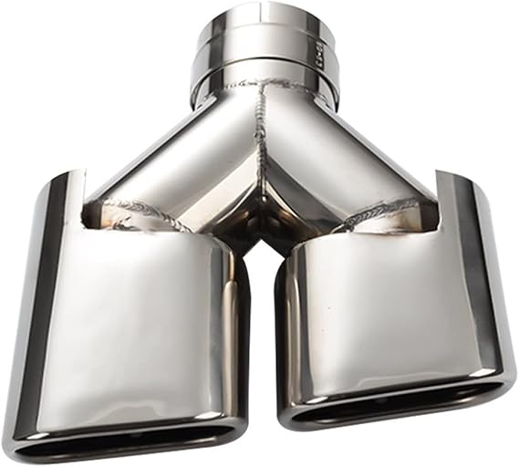 Tail Pipe Muffler For For A4 For B8 For A5 For Q5 For A3 For 8V For 8P For A1 Chrome 63mm Inlet Square Double Outlet Exhaust Pipe 1pcs Exhaust Tips Muffler(R2)