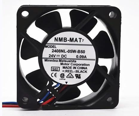 2408NL-05W-B50 60x60x20mm 24V 0.09A NMB-MAT 3-Wire Cooling Fan