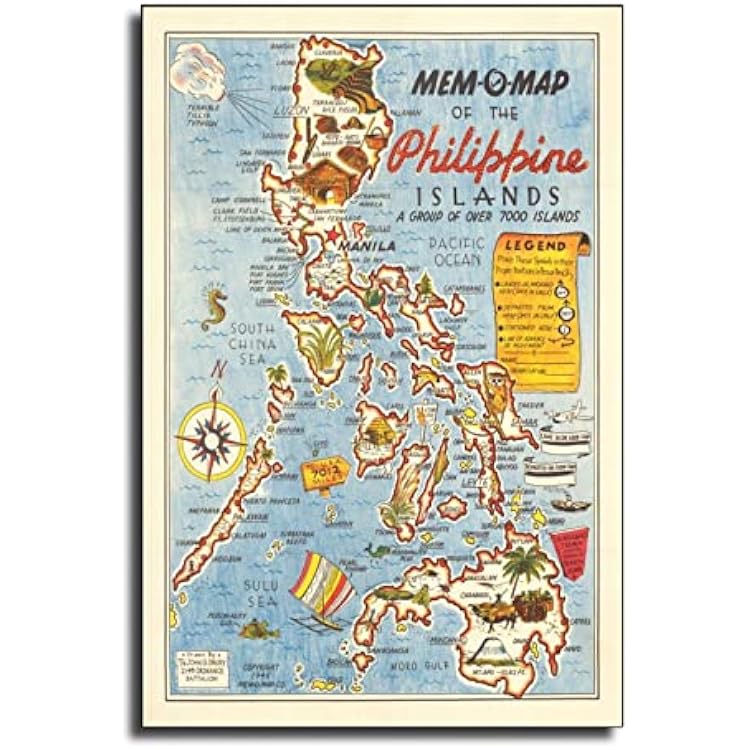 Philippines Map Print,Art History,1945 Philippines Map Wall Art,Framed Wall Art,Canvas Art,Poster Art,Prints Wall Art Canvas Wall Art Living Room Posters Bedroom Painting And Wall Art Picture Print Mo