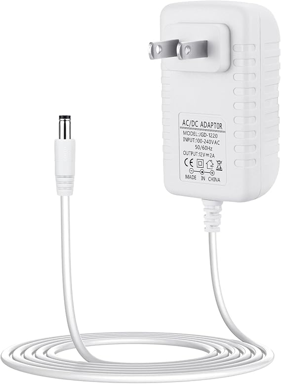 12V Charger for Spectra Breast Pump S1, S2, Replacement Power Cord White | For Spectra S2 Plus, S3 Pro, 9 Plus, 6ft Charging Cable