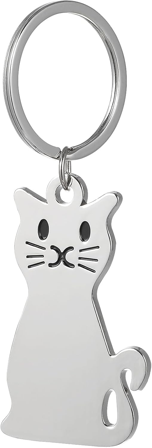 LIOOBO Metal Keyring Key Pendant Cat keyring Animal Keychain Metal Keychian for Kids Friends Families Adults