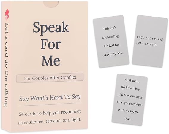 Conversation Cards for Couples Games - 54PCS Speak For Me Relationship Card Game for After Fights, Conflict & Silence - Meaningful Couples Gifts | Anniversary | Wedding | Date Night Ideas to Reconnect