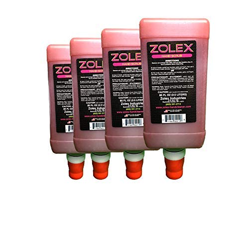 Zolex Cherry Hand Scrub for Hard Working Hands | Stain Remover for Heavy Duty Workers | Grease Remover for Mechanics - 2.5L Cherry Pumice Hand Cleaner Case of 4