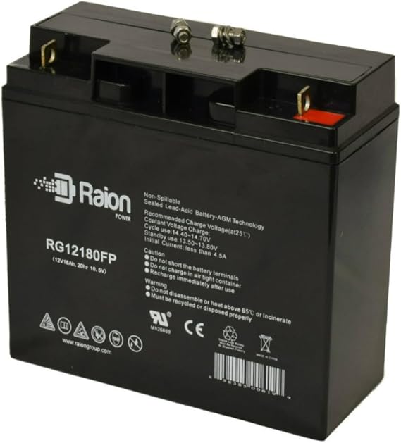 Raion Power RG12180FP 12V 18Ah Replacement SLA Battery for Ritar RT12200-1 Pack