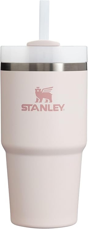 STANLEY Quencher H2.0 FlowState Stainless Steel Vacuum Insulated Tumbler with Lid and Straw for Water, Iced Tea or Coffee, Smoothie and More, Rose Quartz 2.0, 20oz