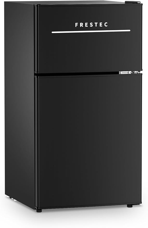 Mini Fridge with Freezer 3.2 Cu.Ft. 2 Door Refrigerator and Freezer Small Fridge for Bedroom Home Office Dorm, Small Drink Chiller, Adjustable Thermostat,37 dB Low Noise, Black