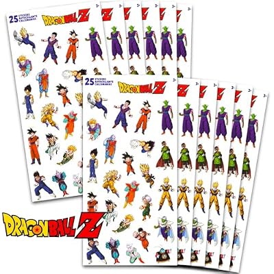 Dragon Ball Z Party Favors for Boys & Girls - Dragon Ball Stickers Sheet Bulk Bundle with 12 Pack Dragon Ball Z Sticker Sheets for Kids Birthday Party & Goodie Bags | Dragon Ball Party Supplies