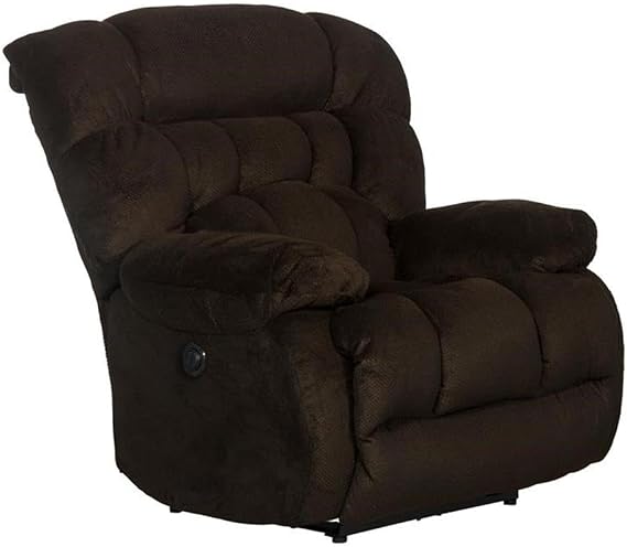 Catnapper Johnson Power Lay Flat Recliner in Brown Polyester Fabric