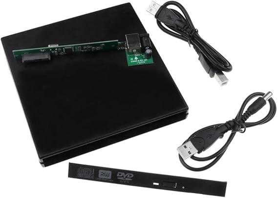 12.7mm External DVD Enclosure USB 2.0 External DVD/CD-ROM Case for Laptop Desktop PC Optical Disk Drive to , black, 500244044