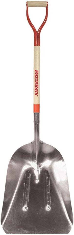 Razorback 53130 46" Western Pattern Aluminum Scoop With Wood Handle & Steel D-Grip