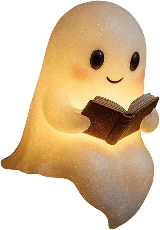 Cute Ghost Reading Lamp Halloween Decorative Lamp Suitable for Bedrooms, Study Rooms, Living Rooms, and Dining Rooms Halloween Gifts 6in