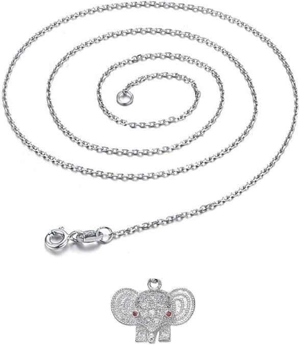 18K Gold-Plated Elephant Pendant Necklace Cubic Zirconia Elephant Charm Necklace, Lucky Symbol Fashion Jewelry, Pendant Necklace for Women Men