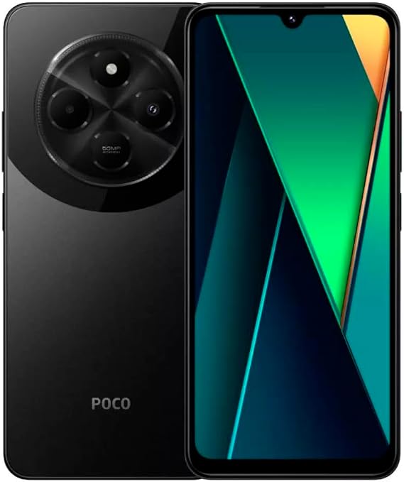 Poco C75 4G LTE GSM (128GB + 6GB) 50MP Triple Camera 6.88" Octa Core (for Tmobile Mint Tello & Global) Unlocked + (w/Fast 33w Car) (Black)