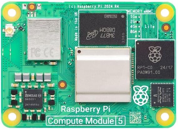 Raspberry Pi Compute Module 5, CM5104016 4GB RAM, 16GB eMMC, BCM2712 Quad-Core, System-On-Module CM5104016