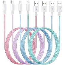 iPhone Charger 6ft Lightning Cable 4Pack, Apple Certified Nylon Braided USB Fast Charging Cord for iPhone 14 13 12 11 Pro MAX Xs XR X 8 7 6S 6 Plus