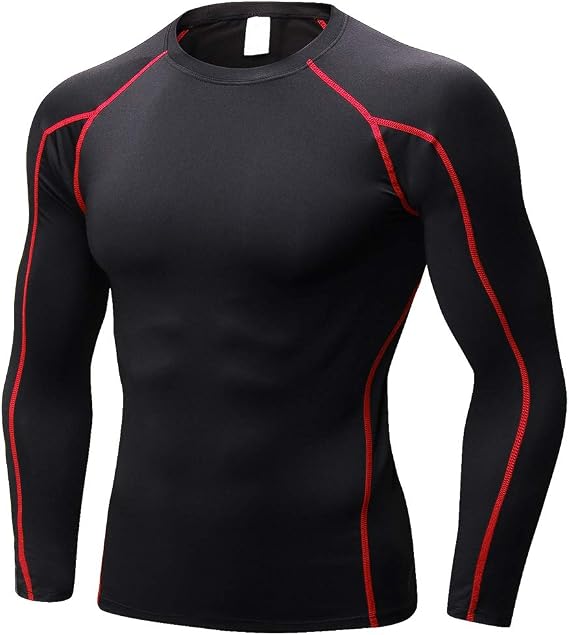 Men's Compression Shirts Long Sleeve Gym Athletic Gym Workout Undershirts Active Dry Fit Base Layer Running Top